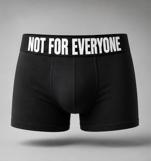 NOT FOR EVERYONE — black front view