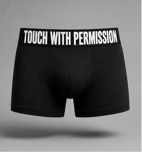 TOUCH WITH PERMISSION — black front view